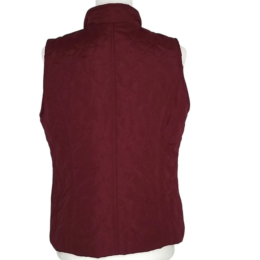 Christopher & Banks Burgundy Quilted‎ V…